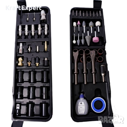 Пневматични инструменти KraftWorld комплект 72 части, снимка 2 - Куфари с инструменти - 50576291