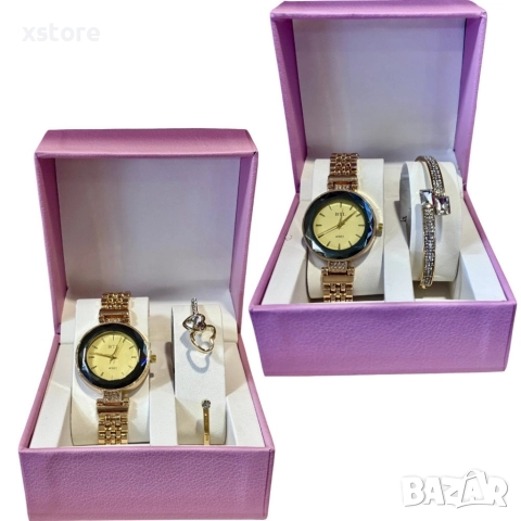 Дамски подаръчен комплект - Елегантен часовник с нежна гривна