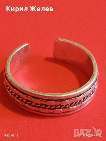 Сребърен пръстен Бохо стил с плетка въже отворен стилен дизайн 44026, снимка 5 - Пръстени - 52872859