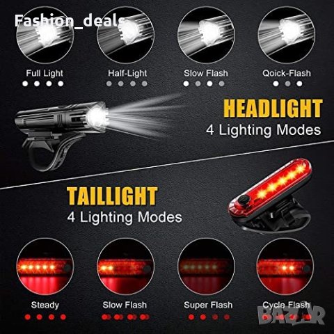 Нов Фар и стоп за колело велосипед Акумулаторни светлини за колоездачи, снимка 3 - Аксесоари за велосипеди - 40830203