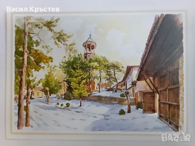 Картички 12 бр., Колекция Български манастири, худ. Янко Янев, худ. Б.Русев, 17 х 12 см., 1970-80 г., снимка 5 - Филателия - 47829295