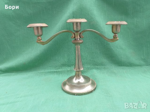 Посребрен свещник за 3бр свеши