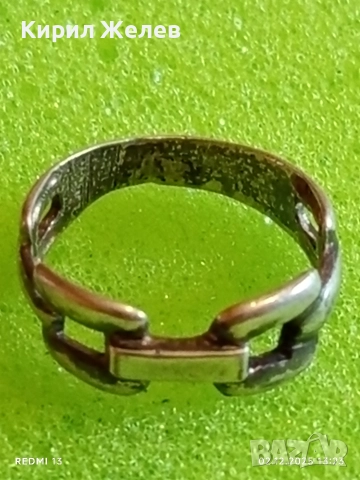 Сребърен пръстен с дизайн на верига стил и елегантност 50032, снимка 5 - Пръстени - 52625089
