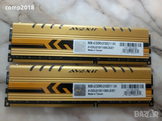 Памет 16GB (2x8GB) Avexir Core Series 2400 MHz DDR3, снимка 2 - RAM памет - 52869976