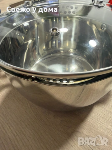 Комплект тенджери Swissgold Alana – 3 броя с капак от неръждаема стомана с 5-слойно капсулно дъно, снимка 10 - Съдове за готвене - 53461608