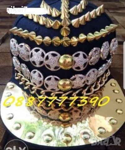 ново рапърска парти шапка с значки и шипове том модел , снимка 6 - Шапки - 27206156