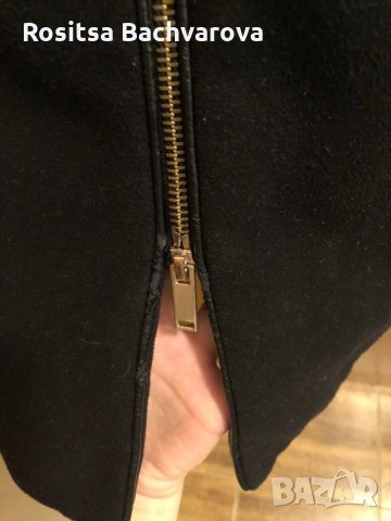 Черно палто Stradivarius, XS размер, снимка 4 - Палта, манта - 27770166