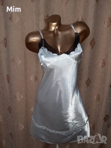 М/l Бяла къса нощница с черна дантела , снимка 3 - Нощници - 39206478