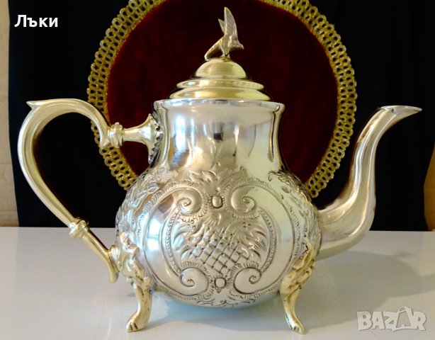 Марокански бронзов чайник,кана,орел,орнаменти. , снимка 5 - Антикварни и старинни предмети - 37996850