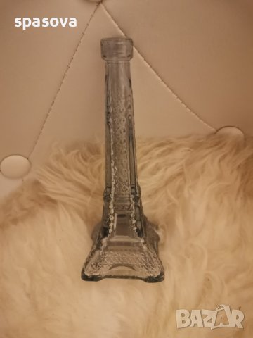Стъклена ваза Айфелова кула 15 см. Нова, снимка 1 - Вази - 39887623