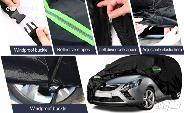 Водоустойчиво покривало за Opel Zafira A/B/OPC Wagon/Tourer 1999-2014, снимка 6 - Аксесоари и консумативи - 52471824