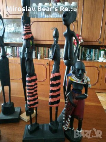 Автентични Африкански Статуетки От Абанос 9бр, снимка 6 - Статуетки - 28042685