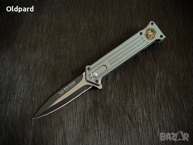 Сгъваем нож (flipper) във военен стил Linder Grey Arrow.  (337011), снимка 1 - Ножове - 39709056