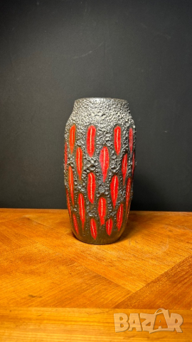 Немска керамична ваза лава стил, снимка 4 - Вази - 44890222