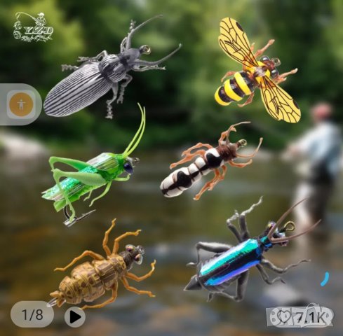 Сухи мухи за риболов на пъстърва, щука, кефал и други, снимка 1