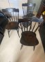 Черна дървена трапезна маса (150 см) и 4 стола, снимка 3