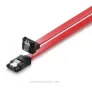 EWENT кабел SATA III SPEED 6 Gbits с метални скоби, SATA L-Type 90° кабел, 50 см, цвят: червен, снимка 1