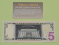 Банкноти $5 U.S 2-Sided * Genuine Legal Tender COLORIZED (day and night version), снимка 7