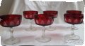 чаши френски червен кристал лукс, снимка 3