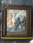 Гоблен "Коне на водопой" с масивна дървена рамка, снимка 2