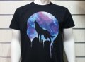 Нова мъжка тениска с дигитален печат Вълк - Луна, Серия вълци, снимка 14