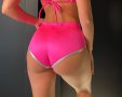 Booty hot shorts L супер лъскави, розови дамски боксерки от ликра, снимка 1 - Бельо - 43290415