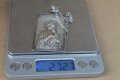 Сребърен медальон Богородица с младенеца, снимка 8