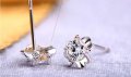 Сребърни Обеци Кристална Детелина - 925 печат сребро BA218, снимка 3