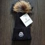 дамска шапка зимна топла с рошав понпон от естествен косъм Moncller, снимка 8