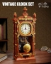 Комплект строителни блокчета - винтидж часовник с махало, функция за истински часовник, 751 части, снимка 2