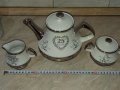 Английски порцелан сет за чай със сребърен кант, снимка 7