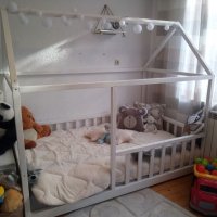 Детско легло тип къщичка монтесори, снимка 7 - Бебешки легла и матраци - 34685939