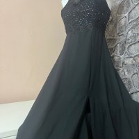 Дълга черна рокля размер S/M, снимка 1 - Рокли - 40878883