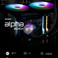 Zalman водно охлаждане Water Cooling ALPHA 28 BLACK - Addressable RGB - LGA1700/AM5, снимка 3 - Други - 43187539