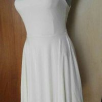 Бяла разкроена рокля с интересен гръб🍀❤XS,S,M(38)❤🍀арт.4372, снимка 1 - Рокли - 37259823