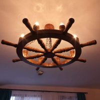 Полилеи рулове (щурвал) от чамов масив с дървени чашки! , снимка 13 - Лампи за таван - 40219351