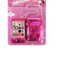 Играчка мобилен телефон, със звук, розово портмоне, снимка 1 - Други - 44046796