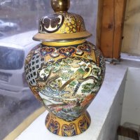 Голяма стара антикварна ваза Сатцума Satsuma рисувана релеф, снимка 5 - Антикварни и старинни предмети - 35141769
