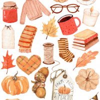 Скрапбук стикери за декорация планер pumpkin есен autumn самозалепващ лист А5 - различни видове, снимка 1 - Други - 37815071