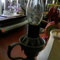 Стара електрическа нощна лампа с абажур и крушка миньонка, снимка 5 - Антикварни и старинни предмети - 36753482