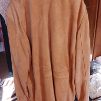 чисто ново мъжко сако от естествена кожа - бежов велур, снимка 2 - Сака - 44874340