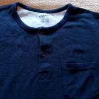 Синя мъжка риза без яка с дълъг ръкав Livergy №48-50, снимка 3 - Ризи - 33569669