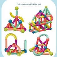 Бебешки комплект играчки - сглобяеми магнитни блокове, снимка 1 - Образователни игри - 43724418