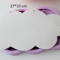 Грамаден облак пано закачалка силиконов молд форма фондан гипс декор , снимка 1 - Форми - 38074114