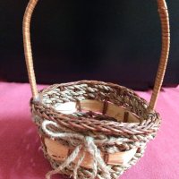 Стара плетена декоративна кошничка, снимка 7 - Антикварни и старинни предмети - 28622525