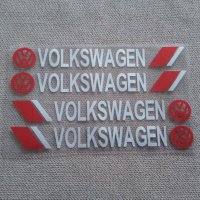 Комплект от 4 броя качествени винилови стикери с надпис и емблема на Фолксваген Volkswagen автомобил, снимка 1 - Аксесоари и консумативи - 37845314