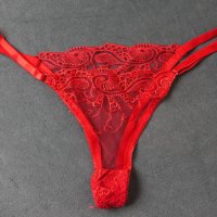 L/XL еротични червени бикини силно изрязанис регулация на талията, снимка 2 - Бельо - 43173360