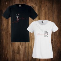 Тениски за двойки - Свети Валентин - дамска тениска + мъжка тениска , снимка 1 - Тениски - 27767811