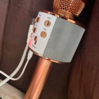 Караоке микрофон безжичен с Bluetooth в черно и розово, снимка 12 - Караоке - 43486663