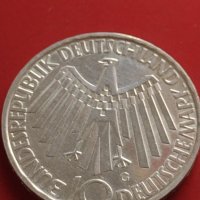 Сребърна монета 10 марки 1972г. Германия 0.625 Мюнхен XX Олимпийски игри 41427, снимка 5 - Нумизматика и бонистика - 43568039